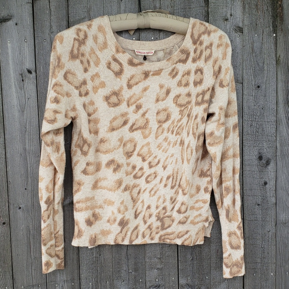 Rebecca Taylor leopard print sweater size medium
